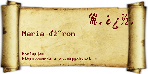 Maria Áron névjegykártya